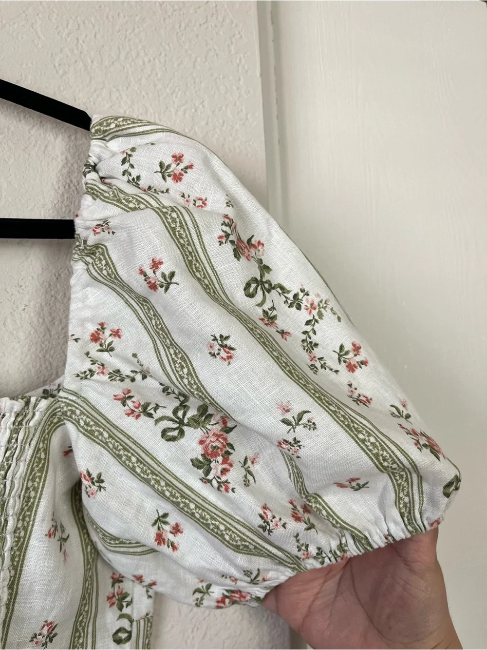Reformation Arancini Puff Sleeve Top Heath Floral Renaissance Milkmaid Peasant